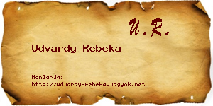 Udvardy Rebeka névjegykártya